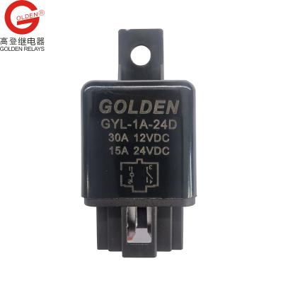 China Silver Alloy Relays GYL-1A-24D 15a 30a 14VDC 28VDC Gold Small Relay 4pins SPDT Auto Relay 1.2W 1.5W for sale