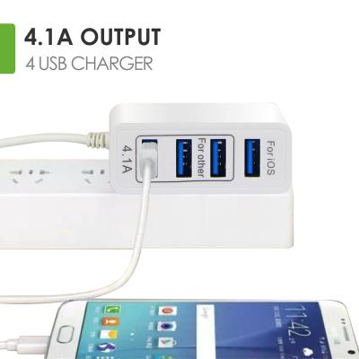 China High Quality Popular Hot Selling Universal Mobile Phone Travel Charger Adapter Convenient 4USB Connector With Micro Cable for sale