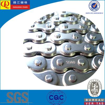 China Transmission Chain (A Series) Stainless Steel Short Pitch Precision Duplex Roller Chains SS60 for sale