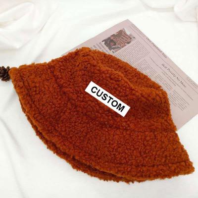 China Fashionable High Quality Custom Made Soft Comfortable Lambskin Wool Warm Bucket Hats Women Fisherman Hat for sale