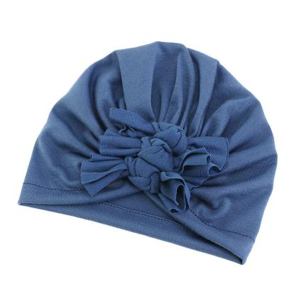 China Wholesale Warm Sleep Caps Solid Color Cloth Sweater Cap Shower Hats Cute Soft Knitted Bow Baby Custom Hood for sale