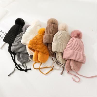 China High Quality COMMON Beanie With Custom Logo Winter Kids Hats Knitted Beanies Pom Pom Beanies Hat Wholesale for sale