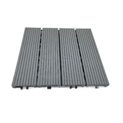 China Modern No Screw Base 4 Panels Hollow Decking 300 X 300 DIY X.25 Mm Deck Tiles Outdoor Decoration For Swimming Pool for sale