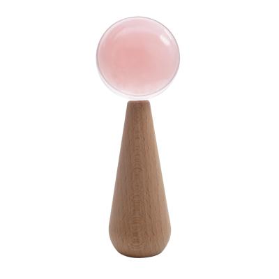 China Rose Quartz Face Ice Contour Roller Ice Globes Blood Vessel Removal for Face for sale