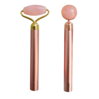 China 24K Massager 24K Jade Facial Rollers Beauty Bar Vibration Noisy Free Golden Electric Vibrating Massage for sale