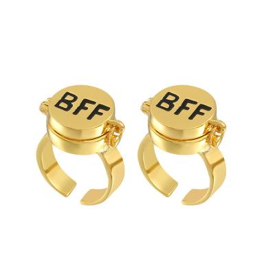 China CLASSIC 2022 Best Friend Best selling spongebob bff ring latest gold ring box ring ALLOY for sale