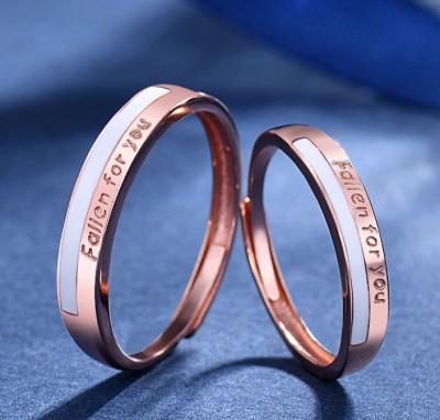 China CLASSIC s925 sterling silver couples ring for men and women light luxury fashion letter ring adjustable for sale