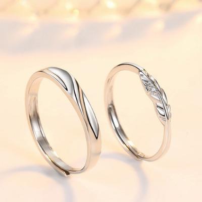 China CLASSIC Cupid Feather Couples Ring Couples Women's sterling Silver fashion Couples jewelry for sale