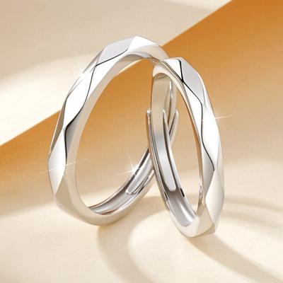 China CLASSIC S925 sterling silver love ring for men and women simple pair ring opening adjustable fashion jewelry for sale