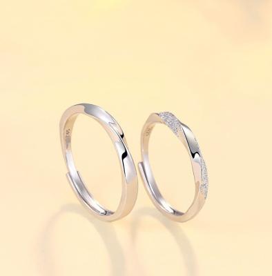 China CLASSIC s925 sterling silver couple ring sterling silver a pair of Korean version of the new light luxury niche fashion design for sale