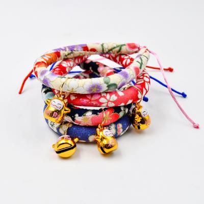 China Cats Multi Color Adjustable Rope Pet Cat Kitten Collar With Bell Small for sale