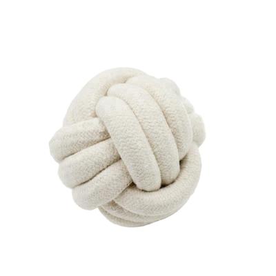 China Best Selling Sustainable Pet Toy Fabric Chew White Ball For Dogs for sale