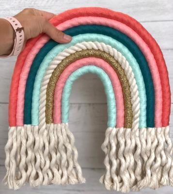 China Modern Rainbow Kit Rainbow Wall Hanging DIY Macrame Kit for Adults DIY Rainbow Wall Hanging Kit for sale