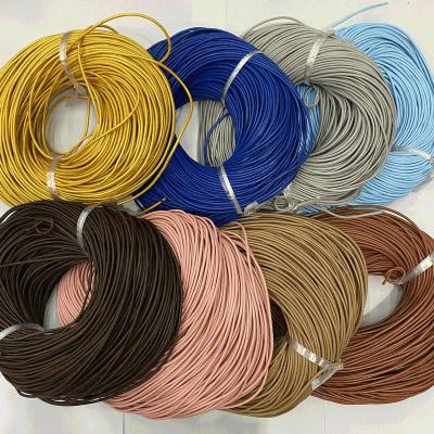 China High Quality Genuine Cow Leather Round Leather Rope For Necklace Bracelet Bangle Braided Rope Lanyard String DIY Jewelry Making Findings for sale