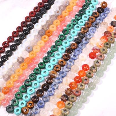 China Natural Stone 4x10mm Large Hole Round Shape Gemstone Beads For Jewelry Making for sale