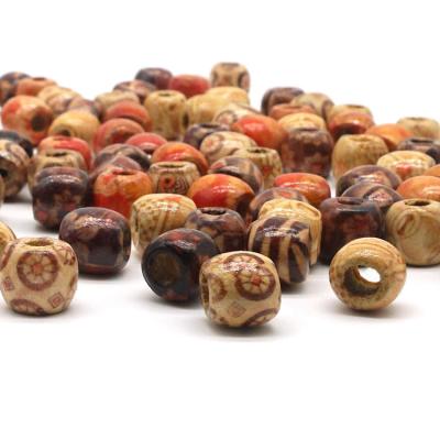 China DIY Jewelry Making 100Pcs Wooden Hair Beads Wooden Beads For Hair Braid Dreadlock Jewelry For Dreadlocks Wood for sale