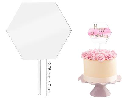 China Acrylic Five-Sided Cake Topper Personalized Festival Party Cake Topper Blank Clear DIY Tier Cake Decorations for sale