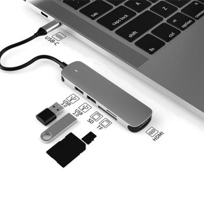 China 5 in 1 USB-C Hub Adapter Type C to Usb3.0+usb2.0+sd+tf+hdm Multifunction Converter YXS-U20 for sale