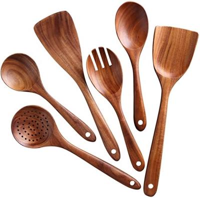 China Amazon Best Sustainable Hot Sale Wooden Spatula Bubble Kitchen Utensils Wooden Spoons Non Stick Spatula Cookware Set for sale