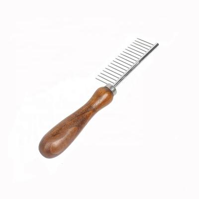 China Viable Natural Wooden Pet Comb Dog Hair Brush Needle Comb Pet Grooming Tool Teddy Dog Brush for sale