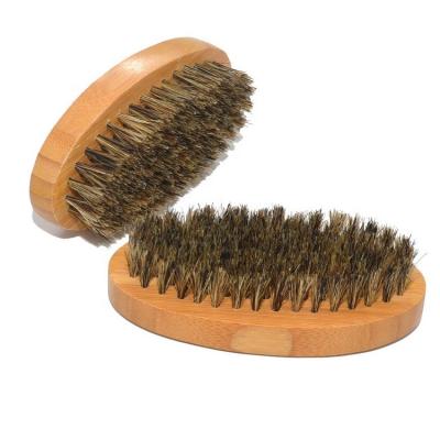 China Beauty Care Makeup Tools HOT SALE OEM Double Side Natural Boar Hair Bamboo Wooden Beard Brush for sale