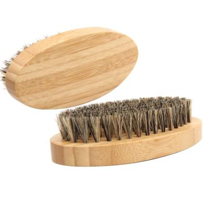 China Top Selling OEM 100% Natural Wooden Beard Brush Boars Stiffens Black Men Wooden Beard Brush for sale