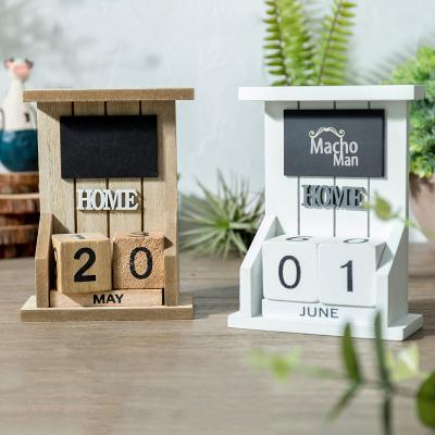 China China Calendar 2020 Perpetual Wooden Desktop Advent Wooden Digital Calendar 2021 Wooden Calendar for sale