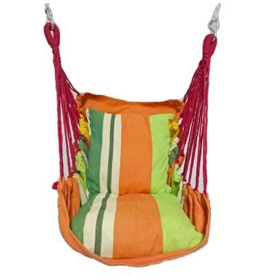 China Modern comfultable outdoor swing wood canvas hammocks cradle chair high hanging chair for sale