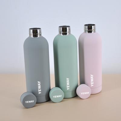 China Yeway sustainable eco-friendly reusable water bottle botella de agua directly sell custom double wall stainless steel yoga sport water bottle for sale