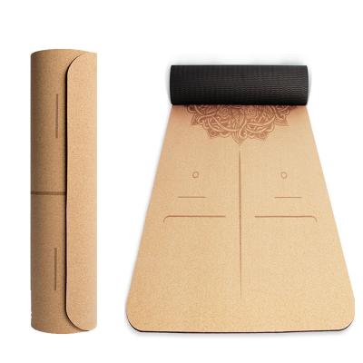 China Travel 3mm yoga mat 5mm organic eco-friendly wholesale waterproof natural rubber washable anti-slip natural cork bamboo yoga mat 4mm with custom logo for sale