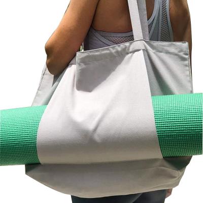 China Custom Eco Friendly Logo Tote Messenger Crossbody Canvas Sports Gym Sports Tote Sling Yoga Mat Duffle Packing Carry Bag for sale