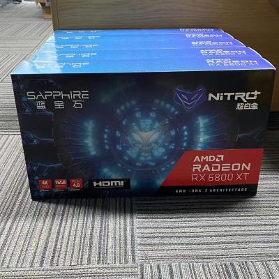 China Brand New Sapphire Radeon RX 6800 XT Nitro+ 62mh 16G GDDR6 Workstation Game GPU Graphics Cards for sale