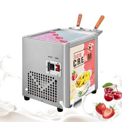 China Mini Snack Factory Stainless Steel Street Solid Food Ice Cream Roll Machine For Kids for sale