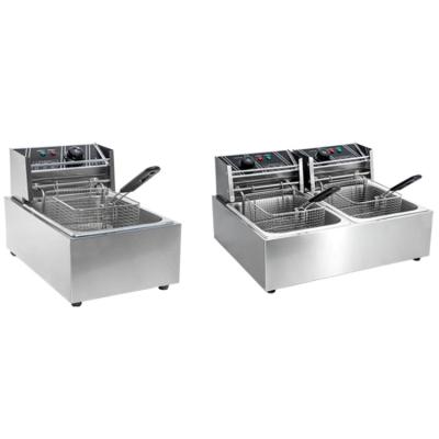 China Single Cylinder Good Quality Commercial Standing Double Cylinder Electric Fryer Cooker With Two Tanks for sale