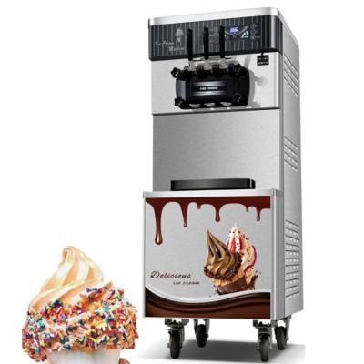 China Snack Factory Compressor Precooling Free Cleaning Compressor Making Commercial Price Service 3 Flavor Maker Soft Ice Cream Machine For Business for sale