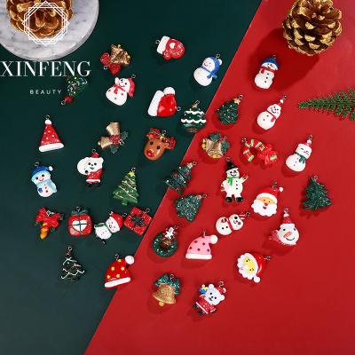 China Europe 10pcs/bag Kawaii Nails Charms Christmas Nail Art Decoration Santa Claus Lovely Wintry Mitten for sale