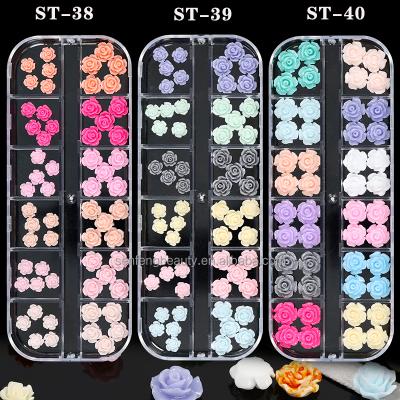 China A Variety Of Styles And Full Color 3D Three Dimensional Resin Mounted Flower Nail Accessories Diy Art Nail Decoration Supplies for sale