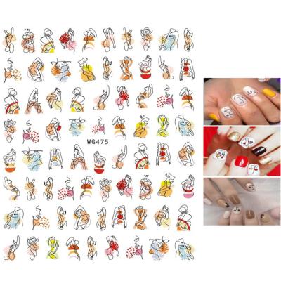 China 3D Nail Stickers New Arrival Valentine Nail Stickers Heart Adhesive Face Rose Love Girl Nail Art Sticker For Nail Beauty for sale