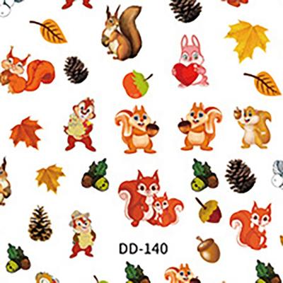 China Adhesive Stickers Cat Bunny Nail Decals Cartoon Cute Animal Nail Art 3D Nail Decals for sale