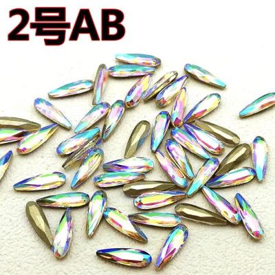 China Non Hot-fix Glitter Drop Nail Gems Nail Art Decoration Accessories Nail With Rhinestone for sale