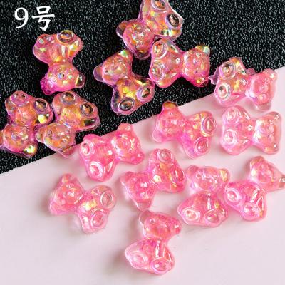 China 2020 New Nail Art Glitter Bear Nail Color Resin Cabochon Luminous Candy Flatback Gummy Bears for sale