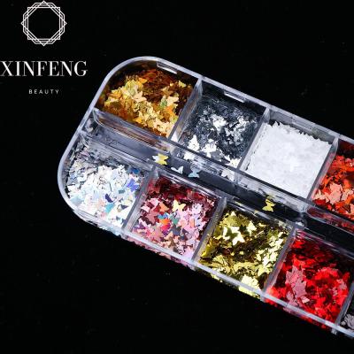 China 2020 New Nail Art Nail Supplies Spa Salon Butterfly Sequin Charm Butterflies Foil Nail Decoration for sale