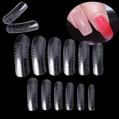 China Clear Acrylic Nail Tip Extension Builder Half Cover 240 Pcs Nail Tips Acrylic Wholesale Fake Nail Box Packaging for sale