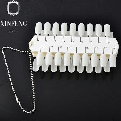 China Full Cover Nail Sample 24 Pcs Nail Art Tips Practice Training Display Portable Nail Polish Color Chart With Chain for sale