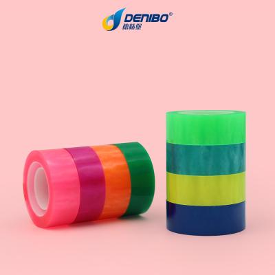 China Custom Self Adhesive Logo Coloured Stationery Tapes For Packing for sale