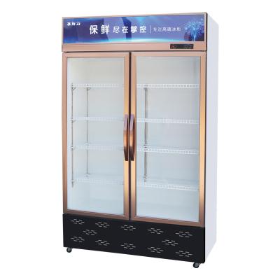 China Single-Temperature 2022 Promotional Kitchen Glass Door refrigerator Refrigerated display refrigerator for sale