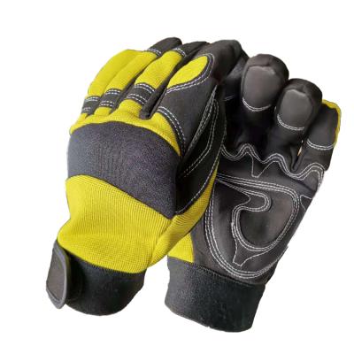 China Work Gloves Hand Protective Knit Gloves Anti Slip Leather Gloves Cotton TPR Construction Anti Vibration Safety Work Anti Cut Industrial Mechanic Impact Resistant Gloves for sale