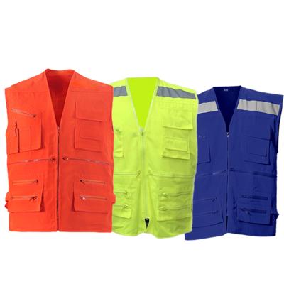 China Red Blue Green Working Phone Vests Heavy Mens Cotton Work Vest Winter Cotton Work Vest Reflective Fabric Construction Tape for sale