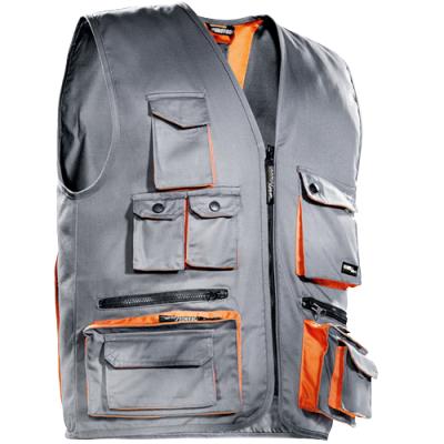 China Customized High Quality Style Waterproof Durable Power Vest Protective Cotton Workwear Gray Orange Newest for sale