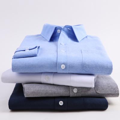 China Fashion OEM Anti-pilling Formal Dress Shirts Men Long Sleeve Custom Business Casual Male Shirts for sale